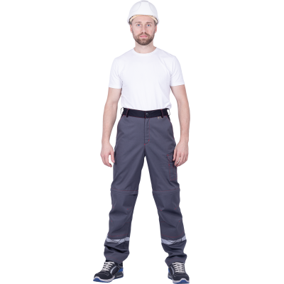 Брюки ХАЙ-ТЕК SAFETY летние, серый/черный/красный