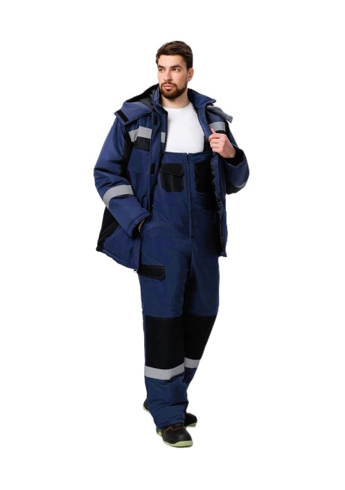 Костюм зимний Вектрон-2 СОП (тк.Таслан,135) п/к, т.синий/черный