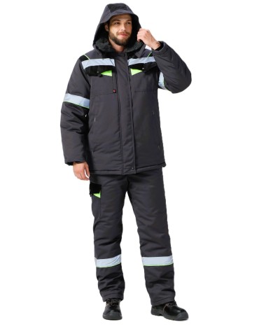 Костюм зимний Ховард (тк.OxLine) п/к, т.серый/черный/лимонный