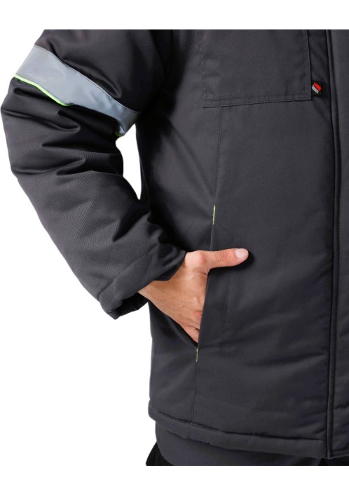 Костюм зимний Ховард (тк.OxLine) п/к, т.серый/черный/лимонный