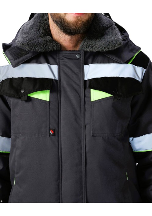 Костюм зимний Ховард (тк.OxLine) п/к, т.серый/черный/лимонный