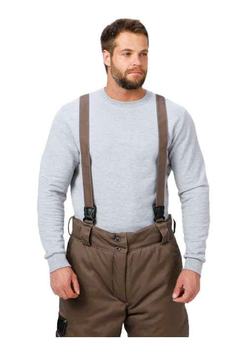 Костюм Фаворит-Мега (тк. Смесовая, 240) с брюками, коричневый/черный/бежевый