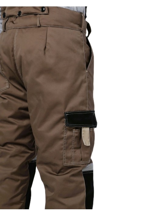 Костюм Фаворит-Мега (тк. Смесовая, 240) с брюками, коричневый/черный/бежевый