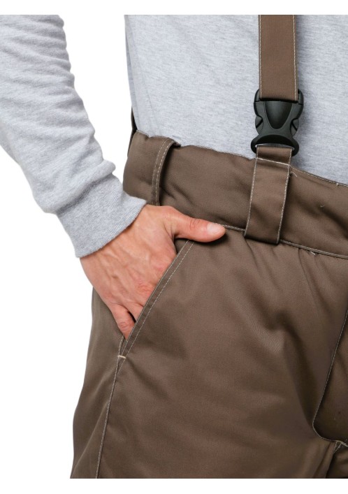 Костюм Фаворит-Мега (тк. Смесовая, 240) с брюками, коричневый/черный/бежевый