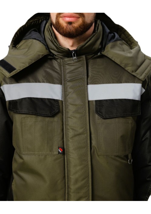 Костюм зимний Вектрон-2 СОП (тк.Таслан,135) п/к, хаки/черный