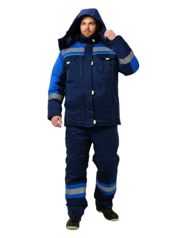 Костюм зимний Бивек-2 СОП (тк.Смесовая,210) пк, т.синий/васильковый/лимонный