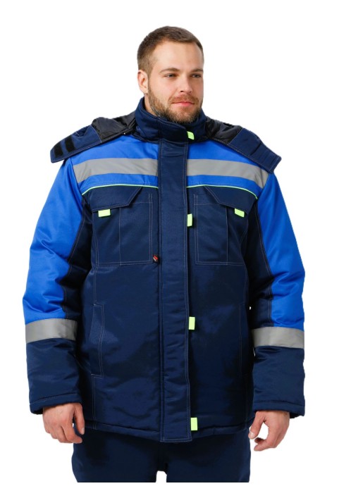 Костюм зимний Бивек-2 СОП (тк.Смесовая,210) пк, т.синий/васильковый/лимонный