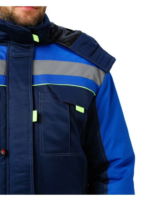 Костюм зимний Бивек-2 СОП (тк.Смесовая,210) пк, т.синий/васильковый/лимонный