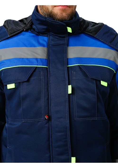 Костюм зимний Бивек-2 СОП (тк.Смесовая,210) пк, т.синий/васильковый/лимонный