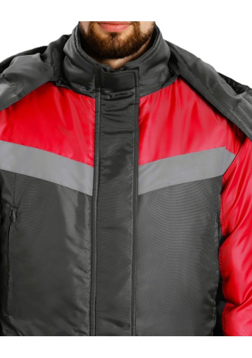 Зимняя рабочая куртка Лигор СОП темно-серый - красный арт 87494680 мужская