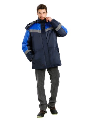 Зимняя рабочая куртка Лигор СОП темно-синий - васильковый арт 87494679 мужская