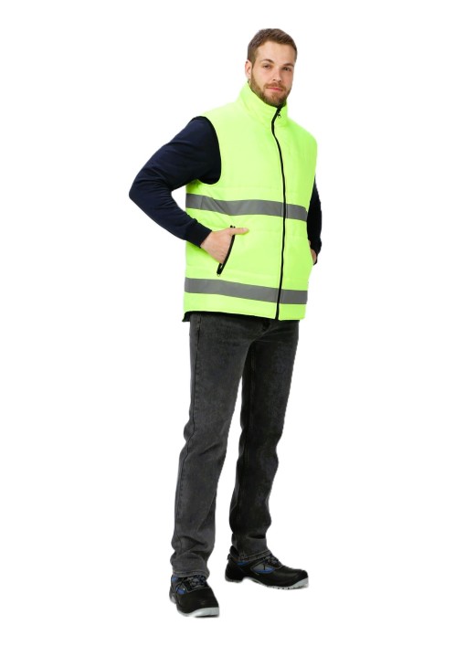 Жилет утепленный сигнальный Ярксион СОП (тк.OxLine,90), лимонный