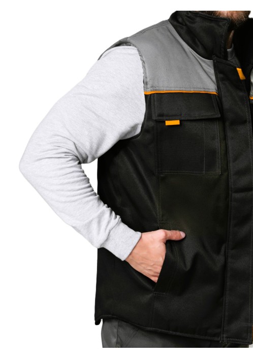 Жилет утепленный Фаворит (тк.Смесовая,210), черный/серый