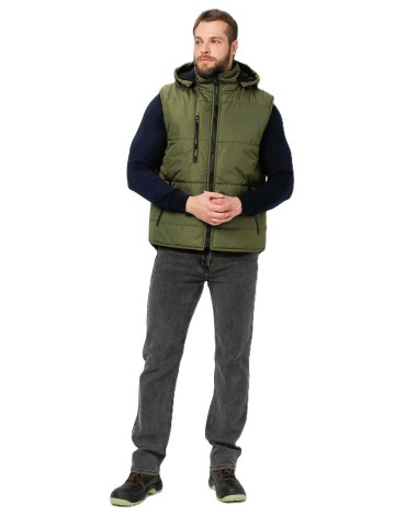 Жилет утепленный с капюшоном Резко, хаки