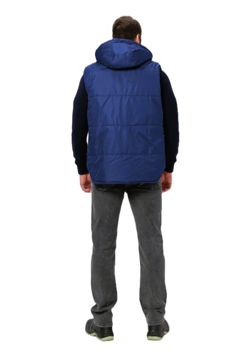 Жилет утепленный с капюшоном Резко, темно-синий