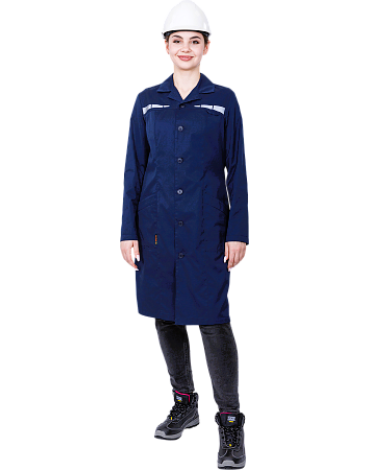Халат летний рабочий ОПЕРАТОР синий арт Хал 884 женский