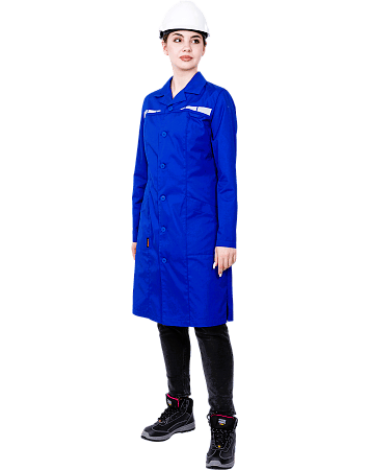 Халат летний рабочий ОПЕРАТОР васильковый арт Хал 887 женский