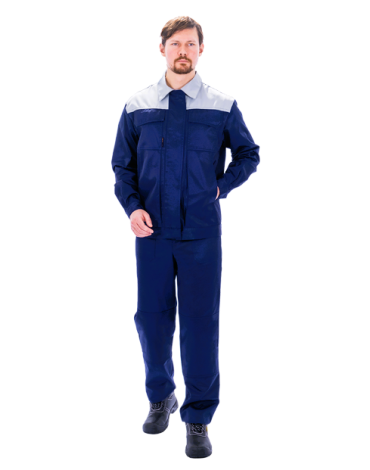 Костюм летний рабочий ТЕХНИК 2 темно-синий - серый арт Кос 099