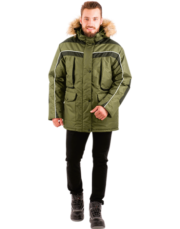 Куртка ДИКСОН зимняя хаки/черный