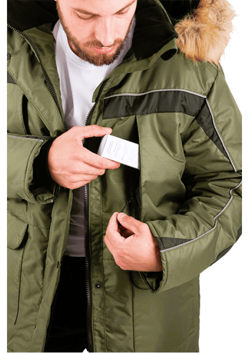 Куртка ДИКСОН зимняя хаки/черный