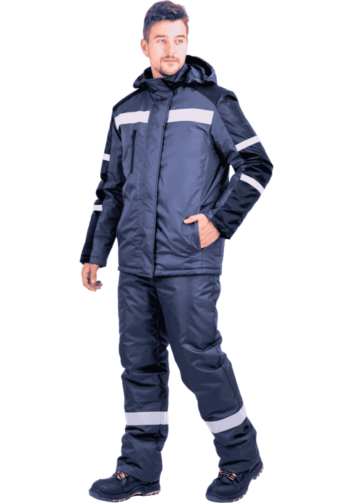 Куртка РОУД зимняя т.серый/черный