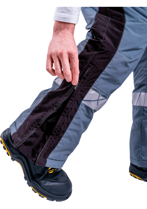 Брюки ХАЙ-ТЕК SAFETY зимние серый/черный