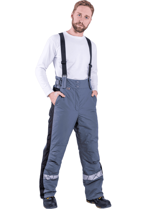 Брюки ХАЙ-ТЕК SAFETY зимние серый/черный