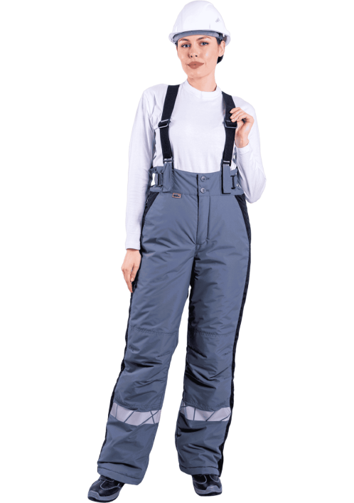 Брюки женские ХАЙ-ТЕК SAFETY зимние серый/черный