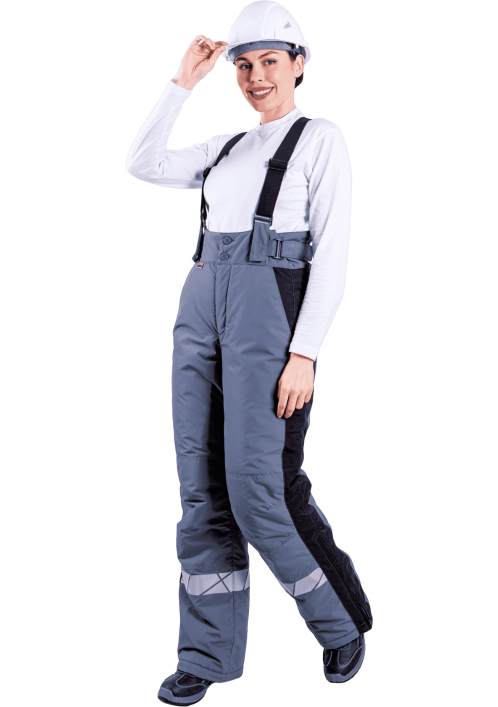 Брюки женские ХАЙ-ТЕК SAFETY зимние серый/черный
