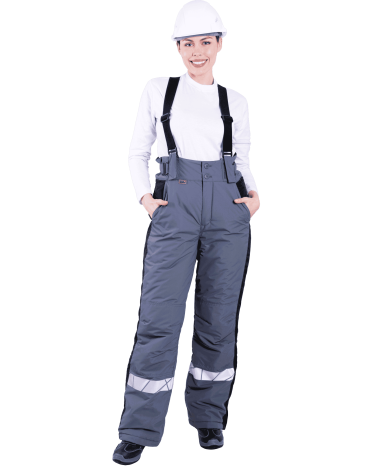 Брюки женские ХАЙ-ТЕК SAFETY зимние серый/черный