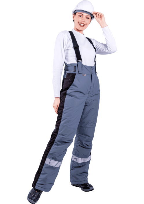 Брюки женские ХАЙ-ТЕК SAFETY зимние серый/черный