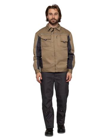 Куртка Люкс, бежевый/т.серый