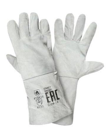 Краги спилковые серые без подкладки