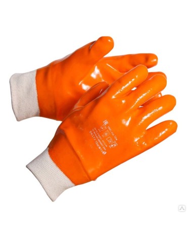 Перчатки Пламя МБС морозоустойчивые полный облив ПВХ манжет резинка