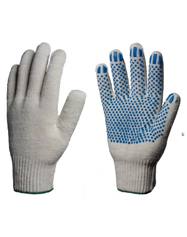 Перчатки х/б 10кл. 4 нити с ПВХ ТОЧКА