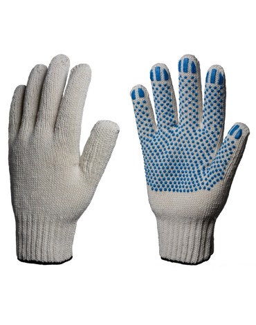 Перчатки х/б 10кл. 5 нитей с ПВХ ТОЧКА