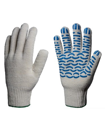 Перчатки х/б 10кл. 5 нитей с ПВХ ВОЛНА 