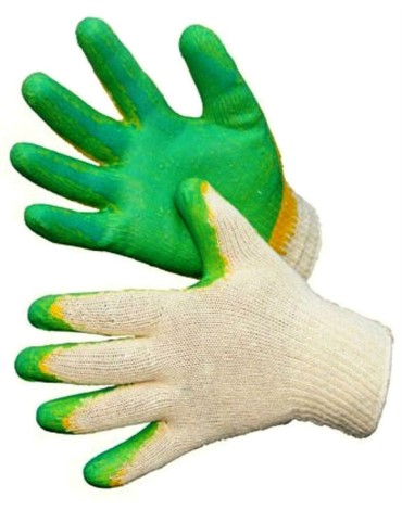 Перчатки х/б с двойным латексным покрытием