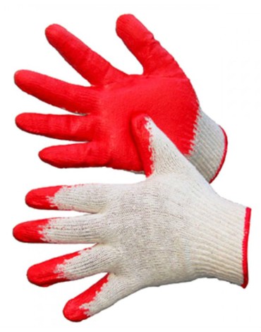 Перчатки х/б с одинарным латексным покрытием