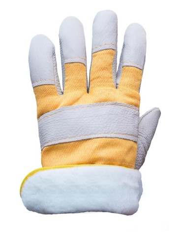 Перчатки кожаные комбинированные утепленные (синтепон)