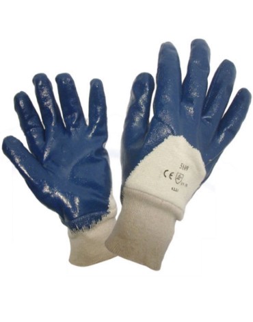 Перчатки нитриловые частичный облив манжет резинка