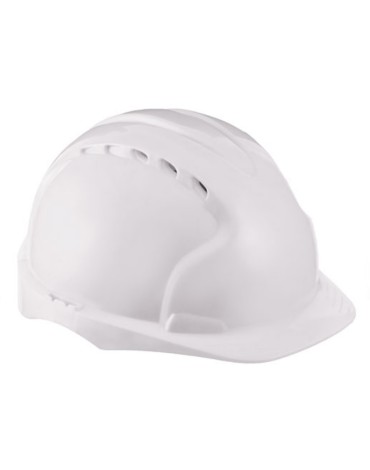 Каска защитная с вентиляцией (с храповиком), белая