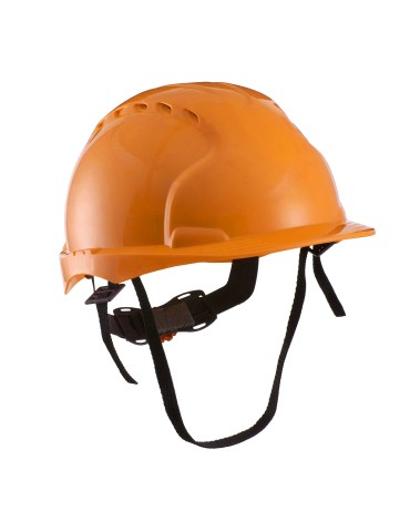Каска защитная с вентиляцией (с храповиком), оранжевая