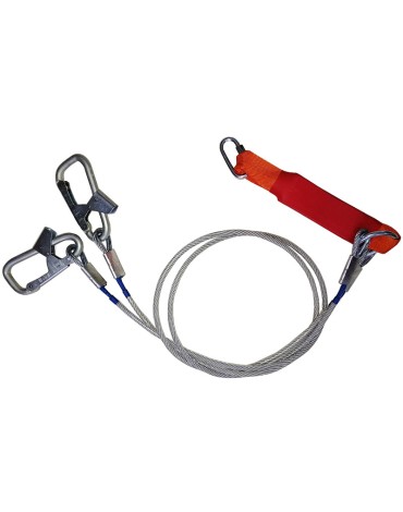 Строп аБд+Кс (стальной трос) двойной с амортизатором 2 монт.+1 соед.кар. 1,5м