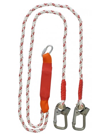 Строп аВд+Кс (канат) двойной с амортизатором 2 монт.+1 соед.кар. 1,5м