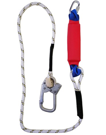 Строп аВер+Кс (веревка) с амортизатором 1 монт.кар.+1 соед.кар. 1,5м