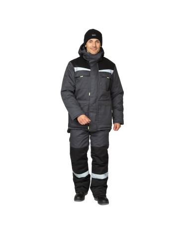 Костюм зимний Профессионал 2 Ультра (тк. Смесовая) п/к, серый/черный 