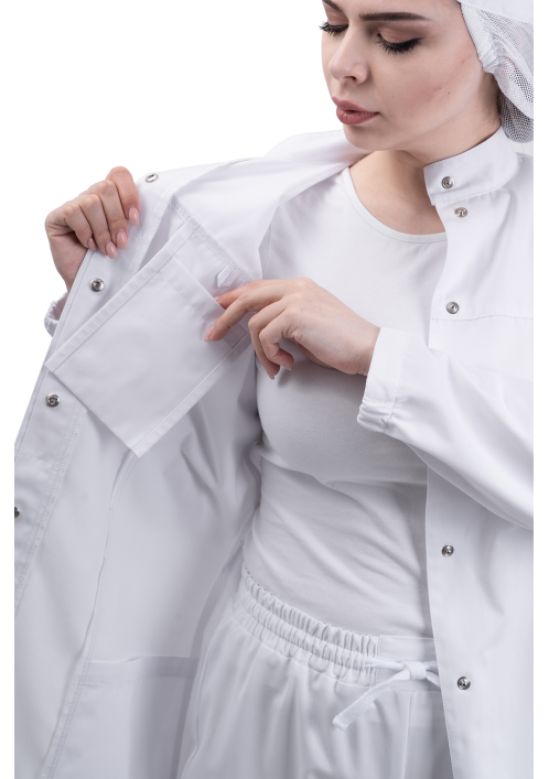 Халат женский АПРЕЛИЯ ХАССП, белый Халат женский АПРЕЛИЯ ХАССП, белый