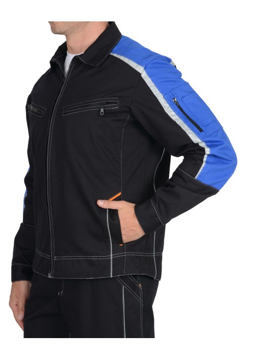 Костюм "ДЖЕТ" с п/к (100% ХБ, пл. 320 гр/м2), т.синий/васильковый Костюм "ДЖЕТ" с п/к (100% ХБ, пл. 320 гр/м2), т.синий/васильковый