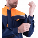 Костюм "КМ-10 ЛЮКС" куртка/полукомб. Т.СИНИЙ/ОРАНЖЕВЫЙ